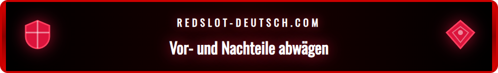 Vergleichstabelle mit Vor- und Nachteilen der Top Online Casino Seiten.