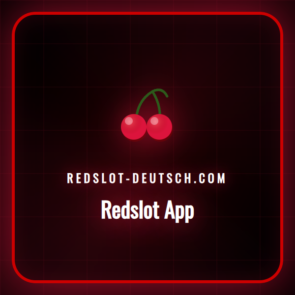 Die offizielle Redslot App auf einem Smartphone-Bildschirm angezeigt.