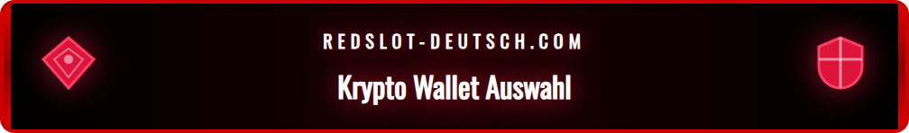 Auswahl verschiedener Kryptowährungen im Redslot Kassenbereich.