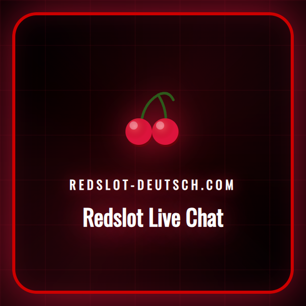 Eine Grafik, die den Redslot Live Chat Support auf einem Laptop-Bildschirm zeigt.