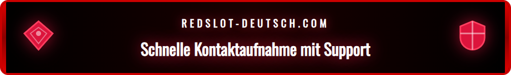 Übersicht der Kontaktkanäle für den Redslot Kundensupport.